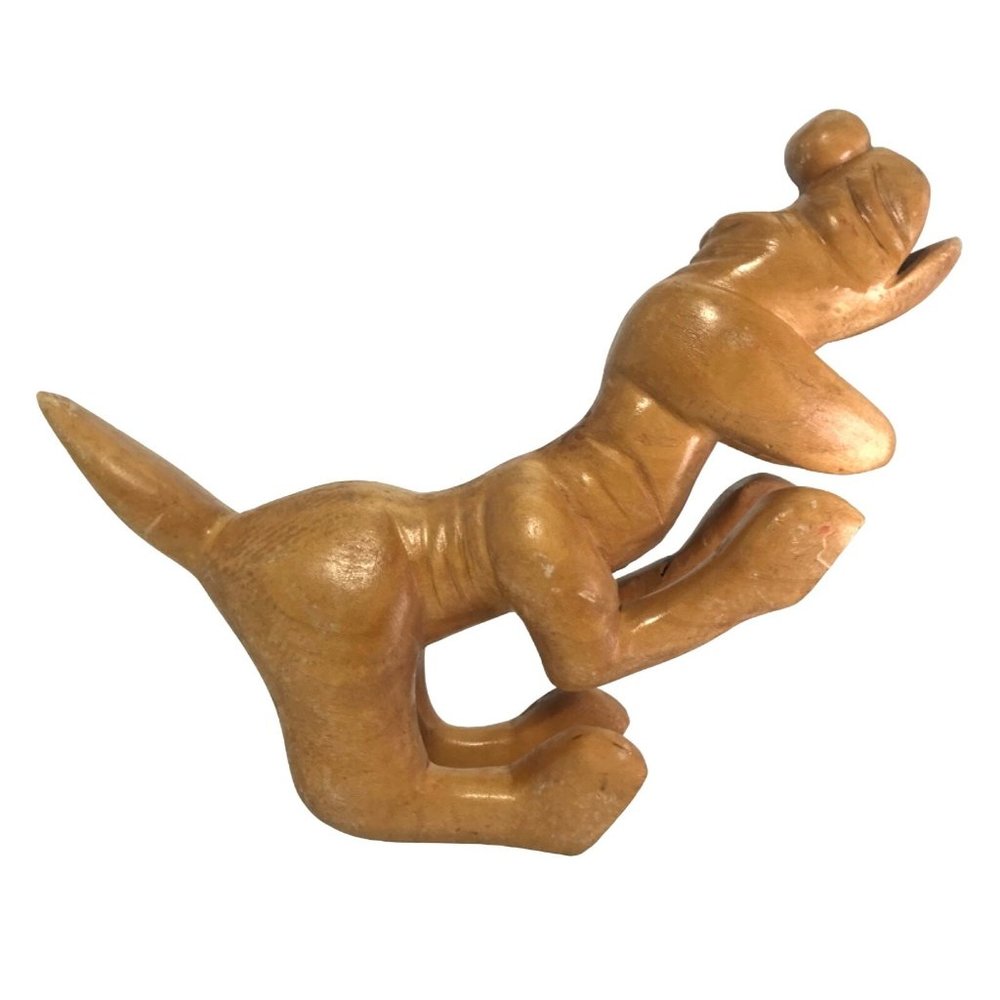Vintage Hand Carved Wood Hound Dog Folk Art Rustic Primitive MCM 10 in Cabincore - Picture 7 of 9